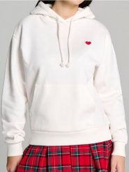Bluza z kapturem z motywem walentynkowym - kremowy. Białe bluzy z kapturem damskie Sinsay, l. W wyprzedaży za 29.99 zł.
