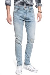 SPODNIE MĘSKIE WRANGLER LARSTON DUSTY LIGHT W18S59308 112127423. Spodnie materiałowe męskie Wrangler, bez wzorów, z jeansu. Za 219.99 zł.