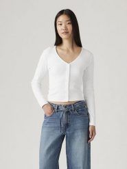 Levi's Kardigan w kolorze białym rozmiar: L. Białe kardigany damskie Levi's, l, bez wzorów, z bawełny. Za 89.88 zł.
