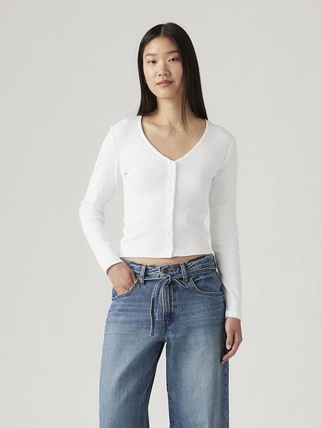 Levi's Kardigan w kolorze białym rozmiar: S. Białe kardigany damskie Levi's, s, bez wzorów, z bawełny. Za 71.45 zł.