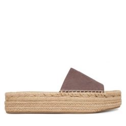 Espadryle Calvin Klein. Brązowe espadryle damskie CALVIN KLEIN, bez wzorów, bez obcasa. Za 449.99 zł.