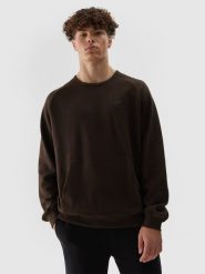 4F Bluza dresowa nierozpinana bez kaptura męska - brązowa XXL. Brązowe bluzy bez kaptura męskie 4f, bez wzorów, z bawełny, sportowe, bez kołnierzyka, bez ramiączek. W wyprzedaży za 79.99 zł.