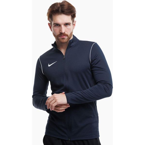 Bluza sportowa męska Nike Dry Park 20 TRK JKT K. Niebieskie bluzy bez kaptura męskie Nike, bez wzorów, sportowe, bez kołnierzyka, bez ramiączek. Za 113.00 zł.