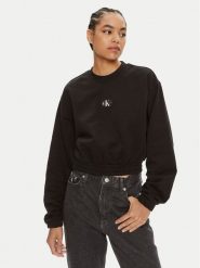 Calvin Klein Jeans Bluza J20J223535 Czarny Regular Fit. Czarne bluzy bez kaptura damskie Calvin Klein Jeans, xl, z bawełny. Za 289.99 zł.