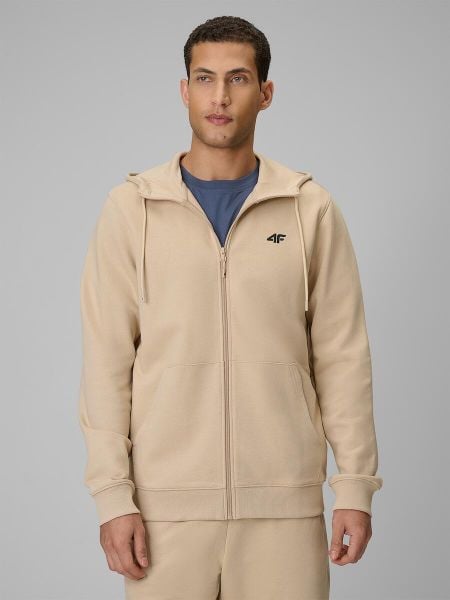 Bluza dresowa regular z kapturem męska 4F 4FRSS26TSWSM3106. Brązowe bluzy z kapturem męskie 4f, l, z bawełny. Za 169.99 zł.