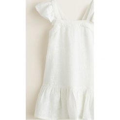 Mango Kids - Sukienka dziecięca Gala 80-104 cm. Białe sukienki dziewczęce Mango Kids, z aplikacjami, z bawełny, casualowe, bez ramiączek, krótkie. W wyprzedaży za 49.90 zł.