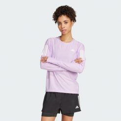 Koszulka Own The Run Long Sleeve. Czerwone t-shirty damskie Adidas, s, bez wzorów, z elastanu, bez kołnierzyka. Za 260.00 zł.