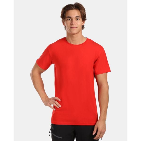 T-shirt da uomo in cotone Kilpi PROMO-M. Czerwone t-shirty męskie Kilpi, m, bez wzorów, bez kołnierzyka. Za 50.25 zł.
