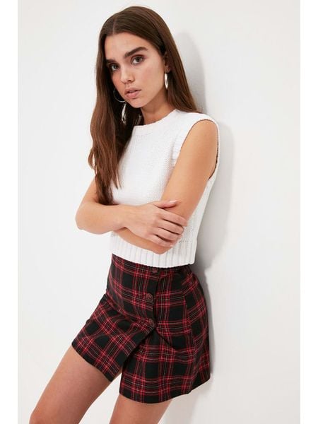 Trendyol Spódnica w kolorze czarno-czerwonym rozmiar: 38. Czarne spódniczki damskie Trendyol, bez wzorów, midi, proste. Za 56.99 zł.