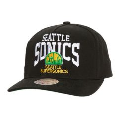 Czapka typu snapback Mitchell & Ness Big Time Pro Seattle Supersonics. Czarne czapki męskie Mitchell & Ness, bez wzorów. Za 198.00 zł.