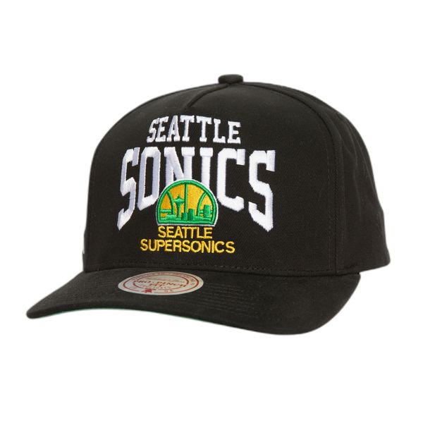 Czapka typu snapback Mitchell & Ness Big Time Pro Seattle Supersonics. Czarne czapki męskie Mitchell & Ness, bez wzorów. Za 198.00 zł.
