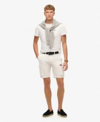 Superdry Parachute Light Shorts — lekki ripstop, militarny styl. Białe szorty męskie Superdry., bez wzorów, z bawełny, klasyczne. Za 288.35 zł.