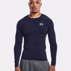 Koszulka fitness męska Under Armour HG Armour Comp z długim rękawem. Niebieskie bielizna termoaktywna męska Under Armour, l, bez wzorów. Za 151.00 zł.