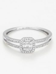 DIAMANTA Złoty pierścionek "Brillants Baguettes" z diamentami rozmiar: 50. Szare pierścionki damskie DIAMANTA, z diamentem, złote. Za 1,957.99 zł.