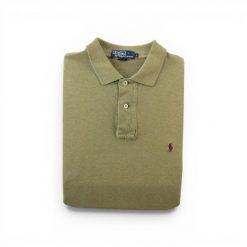 Second life - Koszulka polo męska z krótkim rękawem beżowa - Jak nowy. Brązowe koszulki polo męskie Ralph Lauren, l, bez wzorów, z materiału, bez ramiączek. Za 127.76 zł.