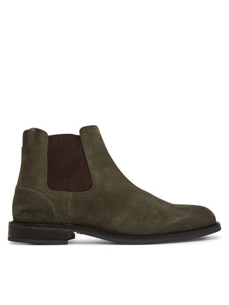 Tommy Hilfiger Sztyblety Corporate Dressy Suede Chelsea FM0FM05953 Khaki. Brązowe sztyblety męskie Tommy Hilfiger, ze skóry, bez zapięcia. Za 649.99 zł.