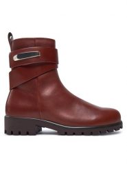 ECCO Botki Modtray W 49019301053 Brązowy. Brązowe botki damskie ECCO, ze skóry, bez obcasa, na płaskiej podeszwie, bez zapięcia. Za 699.99 zł.