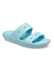 Crocs Klapki w kolorze błękitnym rozmiar: 42/43. Niebieskie klapki damskie Crocs, bez wzorów, bez obcasa. Za 110.29 zł.