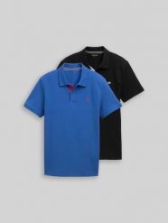 Męska Koszulka Polo Tom Tailor Doublepack Polo Advanced Blue 1044879 11132. Niebieskie koszulki polo męskie Tom Tailor, l, bez wzorów, bez ramiączek. Za 129.99 zł.