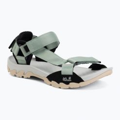 Sandały damskie Jack Wolfskin Ridge. Zielone obuwie trekkingowe damskie Jack Wolfskin, bez wzorów, z gumy, bez obcasa. Za 309.99 zł.