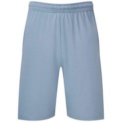 Spodenki Jersey Dla Dorosłych Unisex. Niebieskie szorty męskie Fruit of the Loom, bez wzorów, z jersey, sportowe. Za 49.99 zł.