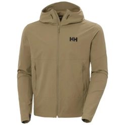 Kurtka turystyczna Helly Hansen Blaze Softshell. Brązowe kurtki męskie Helly Hansen, xl, bez wzorów, z elastanu, z kapturem. Za 558.50 zł.