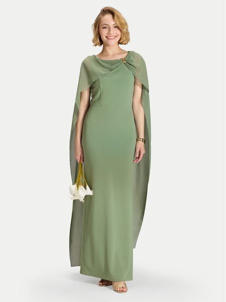 Swing Sukienka wieczorowa 5AK11900 Zielony Regular Fit. Zielone sukienki damskie Swing, bez wzorów, z syntetyku, wizytowe, bez kołnierzyka, bez ramiączek. Za 969.99 zł.