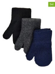 Mikk-line Rękawiczki (3 pary) w kolorze granatowym, antracytowym i czarnym rozmiar: 92-104. Czarne rękawiczki dziecięce Mikk-line, prążkowane, bez ramiączek. Za 89.37 zł.