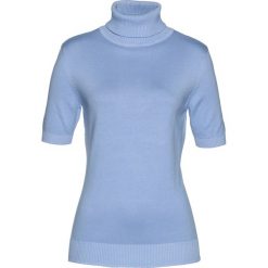 Sweter z golfem, krótki rękaw. Czarne golfy damskie bonprix, bez wzorów, bez ramiączek. Za 97.99 zł.