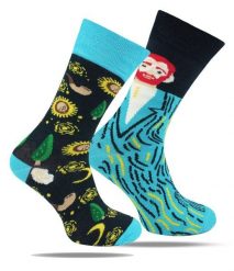 Skarpetki Bawełniane - Tematyczne - Asymetryczne, van Gogh. Skarpetki męskie His Story, bez wzorów, z bawełny. Za 29.99 zł.