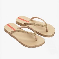 Świecące Japonki Ipanema Maxi Damskie. Żółte klapki damskie Ipanema, bez wzorów, z materiału, bez obcasa. Za 86.24 zł.