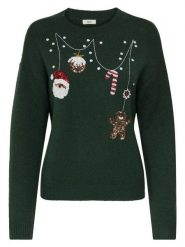 JDY Sweter "Santa" w kolorze zielonym rozmiar: M. Zielone swetry klasyczne damskie JDY, m, bez kołnierzyka. Za 101.47 zł.