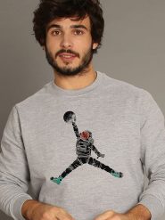 WOOOP Bluza "Space Dunk" w kolorze szarym rozmiar: L. Szare bluzy bez kaptura męskie Wooop, l, z bawełny. Za 121.51 zł.