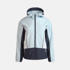 Lekka kurtka VENICE – regulowany kaptur, pas i kieszenie zapinane na zamek. Niebieskie kurtki przeciwdeszczowe damskie IZAS, m, bez kaptura. Za 486.91 zł.