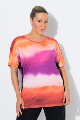 Damskie Bluzka funkcyjna wstawki z siateczki okrągły dekolt rękaw 1/2. Brązowe topy sportowe damskie Ulla Popken, plus size, bez wzorów, z elastanu, bez ramiączek. Za 199.99 zł.