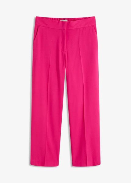 Spodnie 3/4 z miekkiej mieszanki wiskozy. Czerwone spodnie materiałowe damskie bonprix, bez wzorów, z wiskozy, eleganckie. Za 47.99 zł.