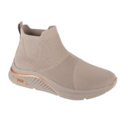 Buty sportowe damskie, Arch Fit S-Miles - Sock Walk. Brązowe buty sportowe na co dzień damskie Skechers, bez wzorów, trekkingowe. Za 359.99 zł.