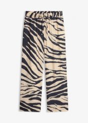 Spodnie palazzo z lejącego materiału z wiskozą. Brązowe spodnie materiałowe damskie bonprix, bez wzorów, z wiskozy. Za 159.99 zł.