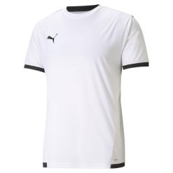 Męska koszulka piłkarska teamLIGA PUMA White Black. Białe t-shirty sportowe męskie Puma, m, bez ramiączek, do piłki nożnej. Za 136.39 zł.