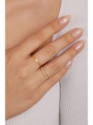 Heliophilia Pozłacane pierścionki (2 szt.) z cyrkoniami rozmiar: onesize. Żółte pierścionki damskie Heliophilia, z cyrkonią, pozłacane. Za 76.45 zł.