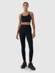 4F Legginsy treningowe bezszwowe damskie - czarne XS/S. Czarne legginsy damskie 4f, l, bez wzorów, z dzianiny. W wyprzedaży za 99.99 zł.