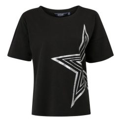 Koszulka Damska Abaya Star Foil Print T-shirt. Czarne bluzki damskie Regatta, xl, bez wzorów, retro, bez kołnierzyka, bez ramiączek. Za 44.99 zł.