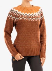 Sweter damski Fjallraven Ovik Knit Sweater. Brązowe swetry klasyczne damskie Fjällräven, na zimę, s, z dzianiny, bez kołnierzyka. Za 960.45 zł.