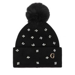 Czapka Guess. Czarne czapki zimowe damskie Guess. Za 154.99 zł.