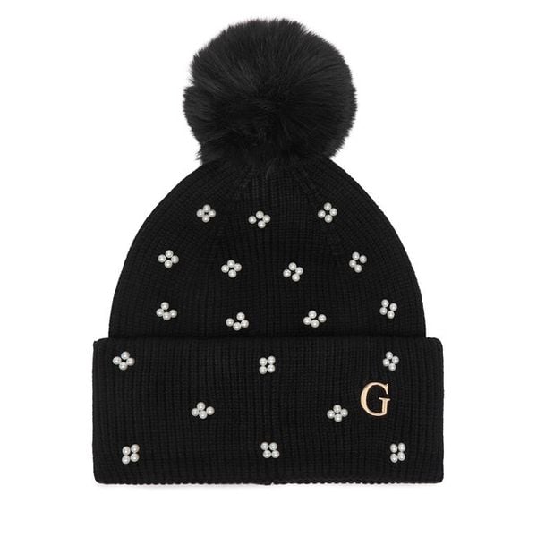 Czapka Guess. Czarne czapki zimowe damskie Guess. Za 154.99 zł.