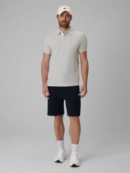 4F Spodenki dresowe męskie - granatowe XL. Niebieskie szorty męskie 4f, z dresówki, bez kołnierzyka. Za 99.99 zł.