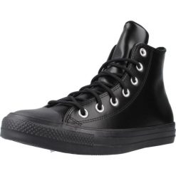 Buty CONVERSE CHUCK TAYLOR ALL STAR LEATHER Czarny. Czarne buty sportowe na co dzień damskie Converse, bez wzorów, ze skóry. Za 276.99 zł.