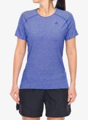 Koszulka do biegania damska Odlo X-Alp PW 115 T-Shirt Crew Neck S/S. Niebieskie bluzki sportowe damskie Odlo, l, bez wzorów, z materiału, bez ramiączek. Za 324.49 zł.