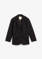 Żakiet oversize z lekkimi poduszkami w ramionach. Czarne marynarki i żakiety damskie bonprix, bez wzorów. Za 219.99 zł.