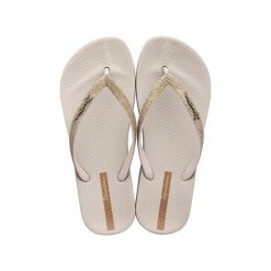 Japonki plażowe damskie Ipanema Anat Lolita Fem. Brązowe klapki damskie Ipanema, bez wzorów, z materiału, bez obcasa. Za 89.49 zł.
